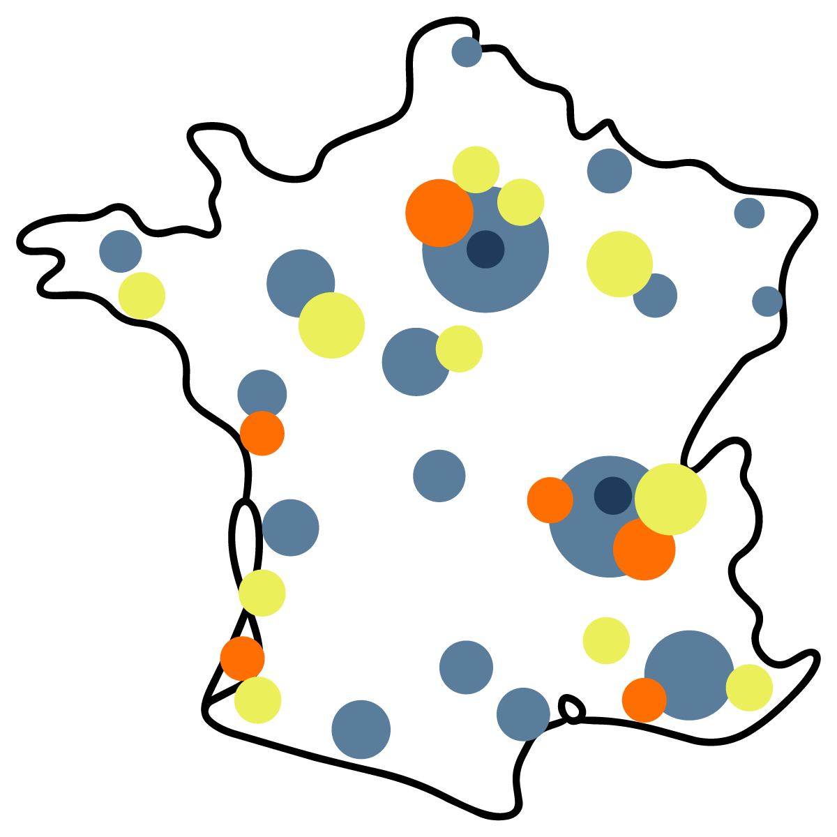 Carte des interventions de Store Makers Group en France