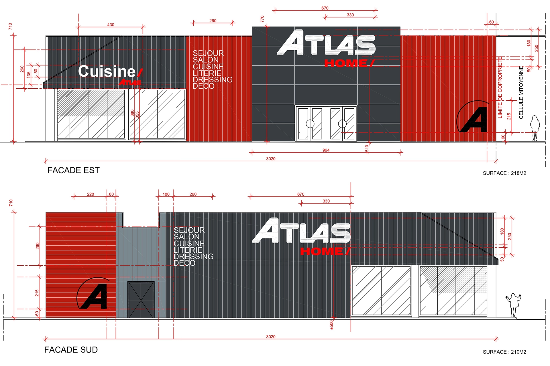 Espace commercial Atlas conçu pour l’accueil client